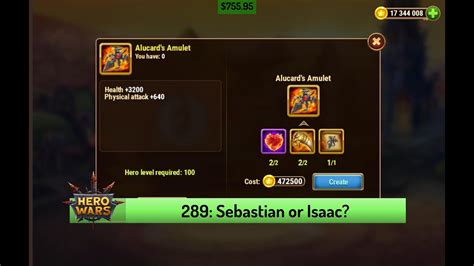 Lets Play Hero Wars 289 Who To Use The Alucards Amulet On Sebastian