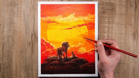 Acrylic Painting The Lion King Easy Art Tutorial For Beginners Step