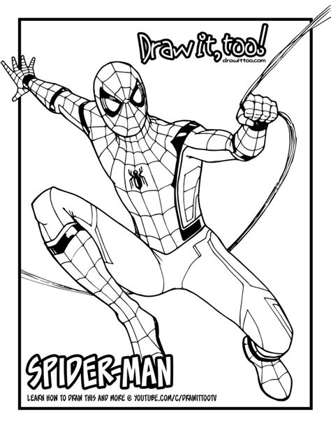 Homecoming Spider Man Printable Coloring Pages Coloring Pages