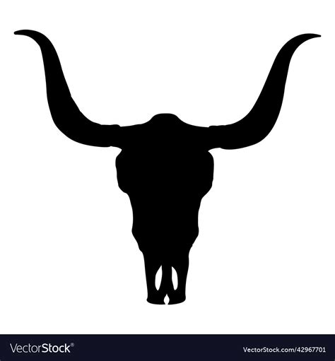Bull Skull Silhouette Royalty Free Vector Image