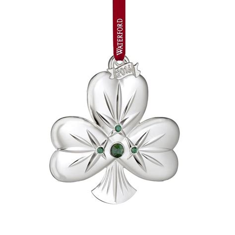 Waterford Shamrock 2016silver Plate Christmas Ornament By Waterford