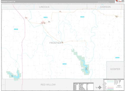 Frontier County Ne Wall Map Premium Style By Marketmaps