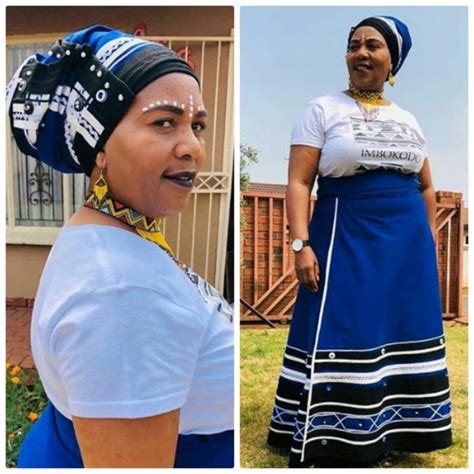 Clipkulture Royal Blue Xhosa Traditional Umbhaco Skirt With Doek