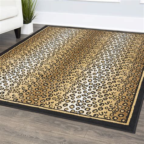 Modern Leopard Animal Print Area Rug 8x11 Zebra Safari Carpet Actual 7