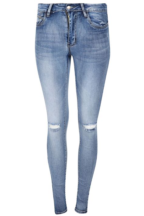 Womens Ladies Distressed Destroyed Rip Embroidery Stretch Skinny Fit