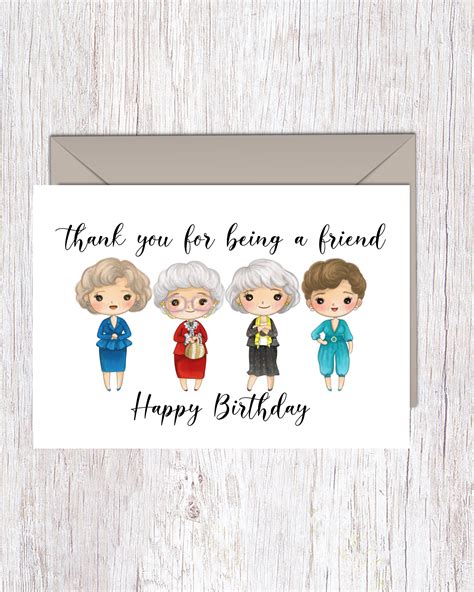 Golden Girls Birthday Card Printable Birthday Card Birthday Card For