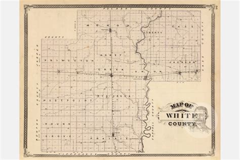 Vintage White County In Map 1876 Old Indiana Map Historical Etsy