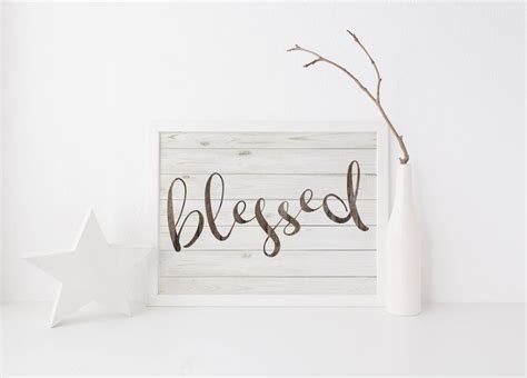 Blessed Print Blessed Sign Farmhouse Blessed Wood Blessed Etsy Wall