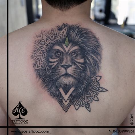 Mandala Lion Tattoo On Back Ace Tattooz