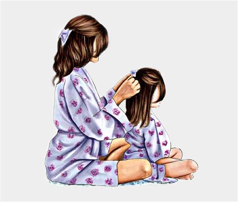 Cute Mom And Daughter Drawing Easy Mother And Daughter Drawing