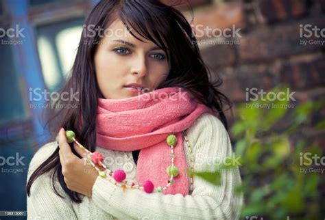 Portrait Of A Beautiful Girl With Green Eyes Stock Photo Download
