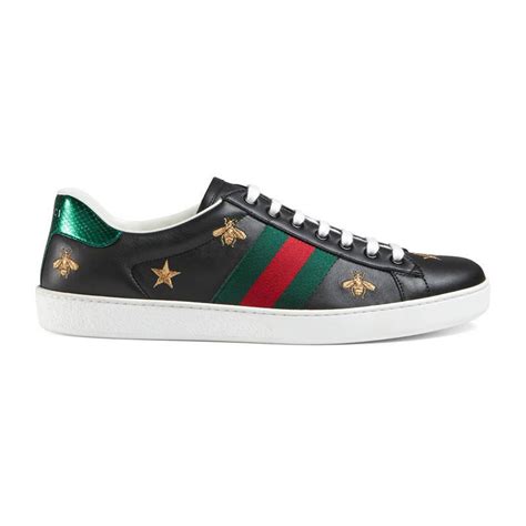 Lyst Gucci Ace Embroidered Low Top Trainer In Black For Men