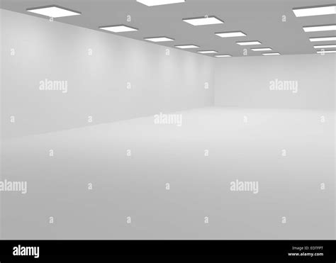 White Empty Office Room Lit With Bright Lights Stock Photo Alamy