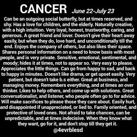 Cancer woman personality traits and characteristics passionate, volatile and exciting the cancer woman has an emotional strength and vulnerability which many find to be highly feminine and uniquely sexy. Cancers | Except that I'd change "hides" it to "makes the ...