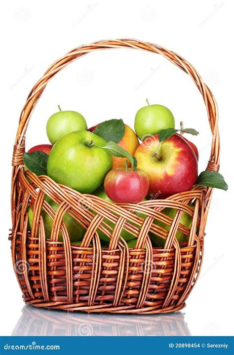 Basket Of Fresh Ripe Apples Stock Photo Image Of Organic Juicy 20898454