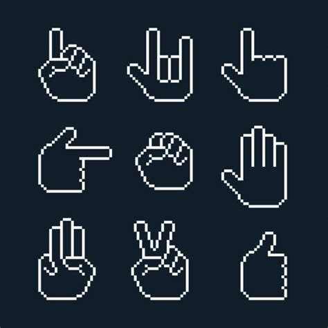 Pointing Hand Pixel Art Vectores Libres De Derechos Istock