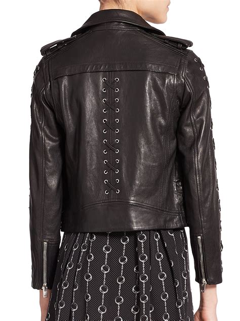 The Kooples Cropped Leather Jacket In Black Lyst