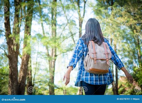 Young Woman Arms Raised Enjoying The Fresh Air Stock Image Image Of