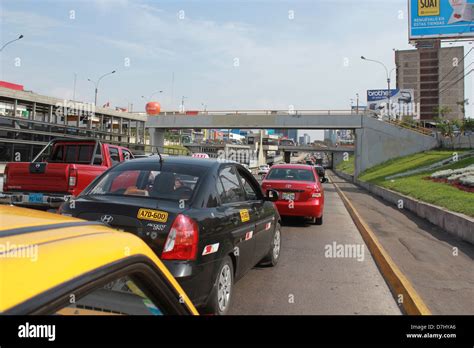 Peru Lima Traffic Jam Traffic Holdup Stock Photo Alamy