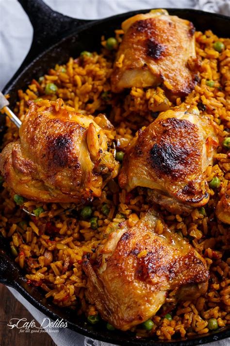 This mexican version of arroz con pollo includes large cubes of chicken and spicy green chilies. Arroz Con Pollo/ One Pan Spanish Chicken and Rice ...