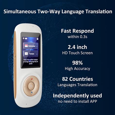 Translator Device T2s Support 82 Languages Electronic Pocket Translator