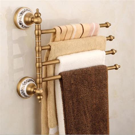 A better way to shop ebay! Antique Brass Bath Towel Rack Active Bathroom Towel Holder ...