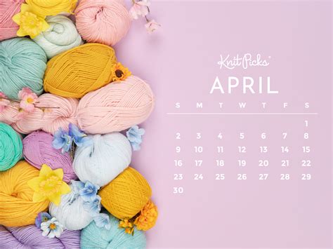 Free Downloadable April 2023 Calendar The Knit Picks Staff Knitting Blog