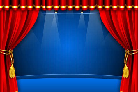 Red Theatre Stage Curtain Background Stock Photo Down