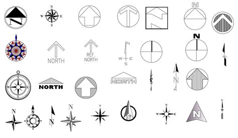 North Arrow Architectural Symbol Compass Arrows Map Tattoo Cad