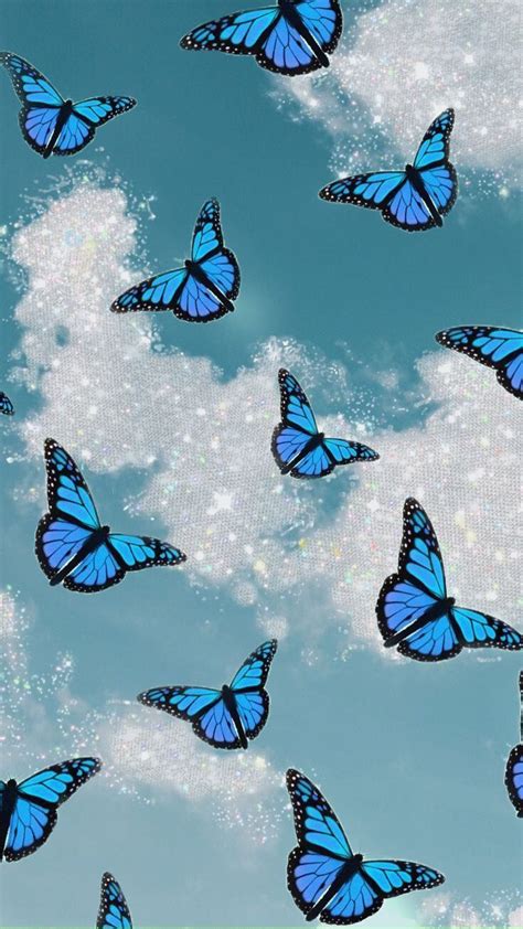 Wallpaper Iphone Aesthetic In 2020 Butterfly Wallpaper Iphone Blue