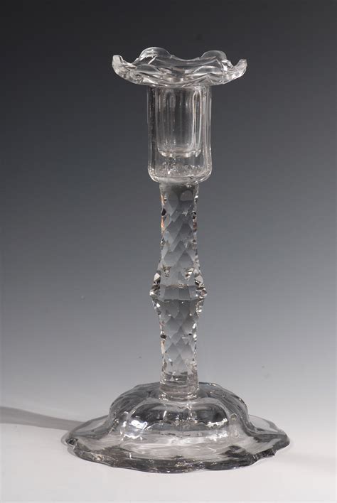 63313 Glass Candlestick Sold Delomosne