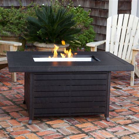 They say that it's suitable for camping and tailgating but we think it's better suited for nights on the outland fire pit is a genuinely unique fire feature and an equally stunning rectangular fire table designed to complement all outdoor spaces. patio rectangle table firepit modern - Google Search ...