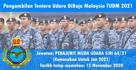 Anda berminat untuk menjadi seorang tentera? Pengambilan Tentera Udara DiRaja Malaysia (TUDM ...