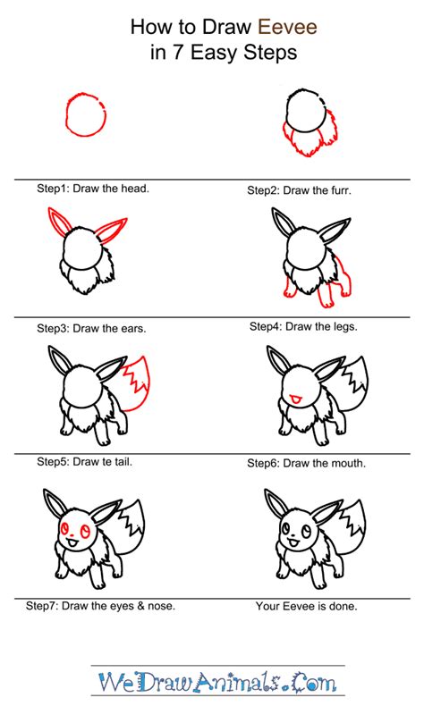 How To Draw Eevee The Pokemon Step By Step Drawing Tu