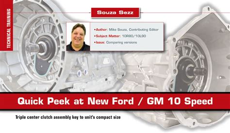 Quick Peek At New Ford Gm 10 Speed Transmission Digest
