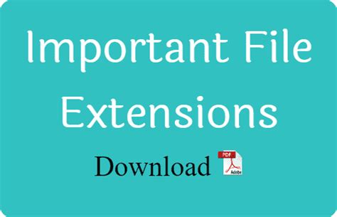 Important File Extensions By Knowledge Hub Pdf Download Knowledge Hub