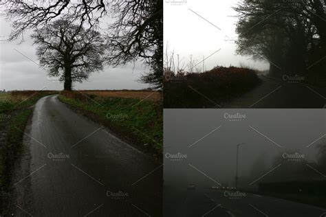 Foggy Country Road High Quality Nature Stock Photos ~ Creative Market