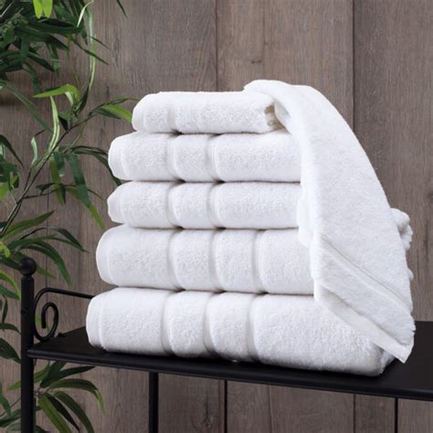 UpThrone Luxury Turkish Cotton White Bath Towels Set Of 6 Bathroom