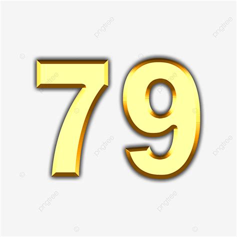 รูปแบบอักษรสีทองหมายเลข 79 Png เซเวนไทน์ ตัวอักษร โกลเด้นภาพ Png