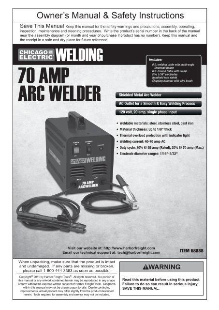 Harbor Freight Chicago Electric Welder Parts List Reviewmotors Co