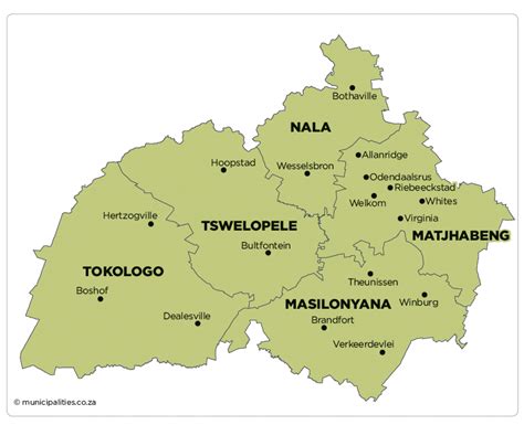 Tswelopele Local Municipality Map