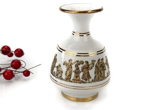24 Karat Gold Spathas Hand Made Vase Vintage Made In Greece Etsy