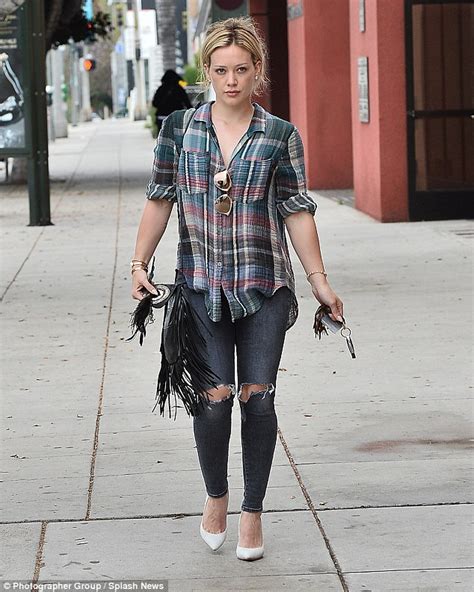 Hilary Duff Shows Off Her Lean Legs In Ripped Skinny Jeans In Hollywood