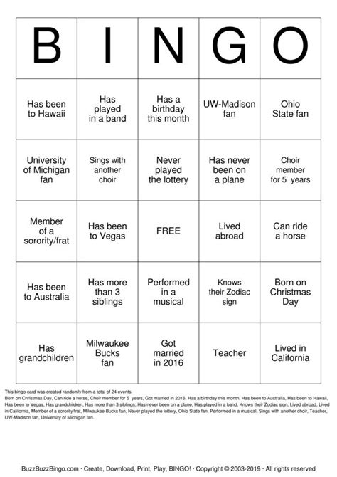 Human Scavenger Hunt Bingo Cards To Download Print And Customize