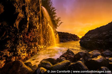 Queens Bath Waterfall Sunset 12 Photo Picture Print Cornforth Images