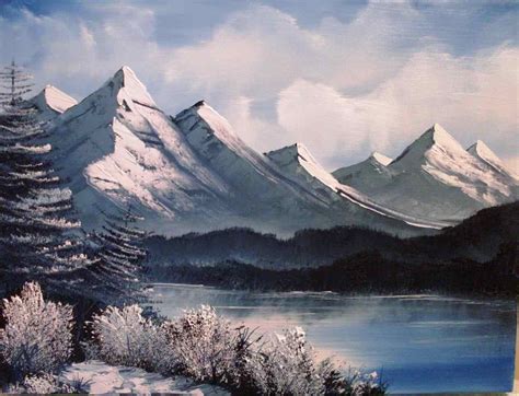 Snowy Mountain Painting Easy Warehouse Of Ideas