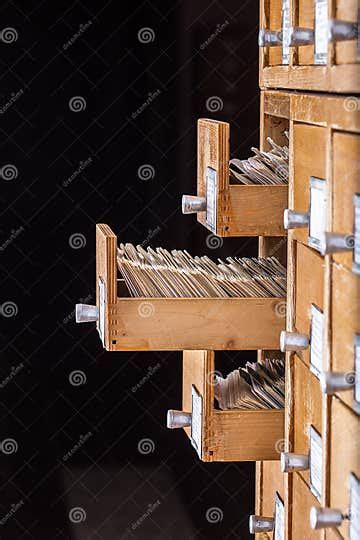 Library Or Archive Reference Card Catalog Database Concept Stock Image