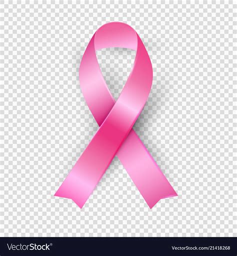Realistic 3d Pink Ribbon Breast Cancer Awareness Vector Image