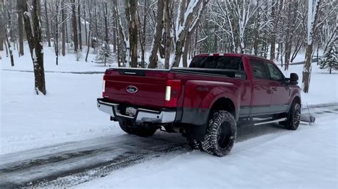 2017 F350 67l Diesel Dually Plowing Snow With A Snowsport Hd Utility
