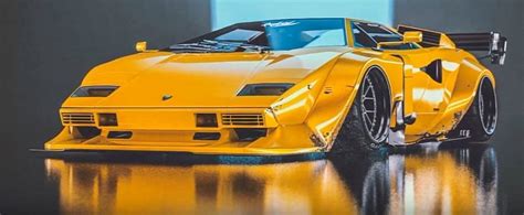 Lamborghini Countach F1 Shows Formula One Widebody Carbon Taillights